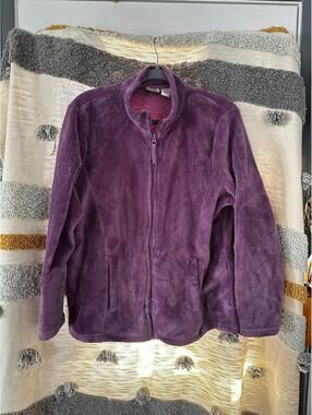 Mountain Lake Plush Fleece Jacket - Purple - Womens Large